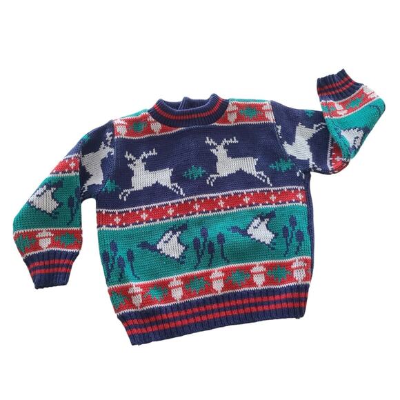 VTG Honors Infant Baby Toddler Sweater Deer Goose Animals Cottagecore 18 Months - Picture 1 of 11